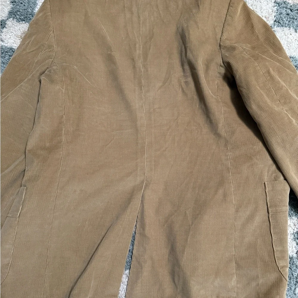 HAGGAR USA Vintage Tan Corduroy 2 Basket Weave Button Blazer Jacket 70s Retro 42
